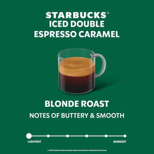 Coffee Pods for Nespresso Vertuo - Starbucks Iced Caramel Double Espresso, 30 Count