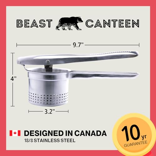 Stainless Steel Potato Ricer for Smooth Mashed Potatoes, Multi-Use Kitchen Tool