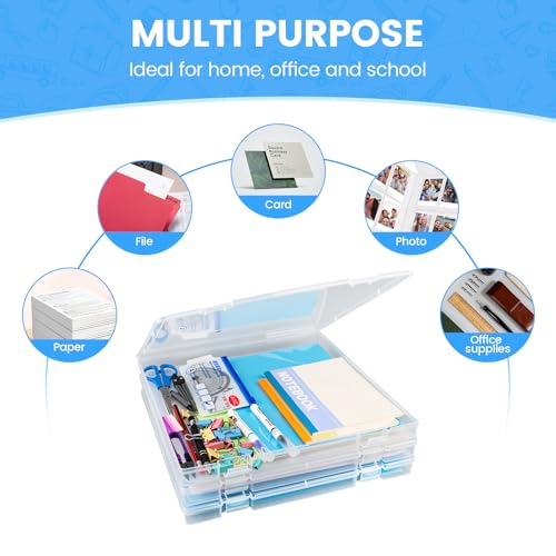 Stackable Scrapbook Paper Storage Box 12x12 Inches 5 Pack for Art Supplies & Crafts