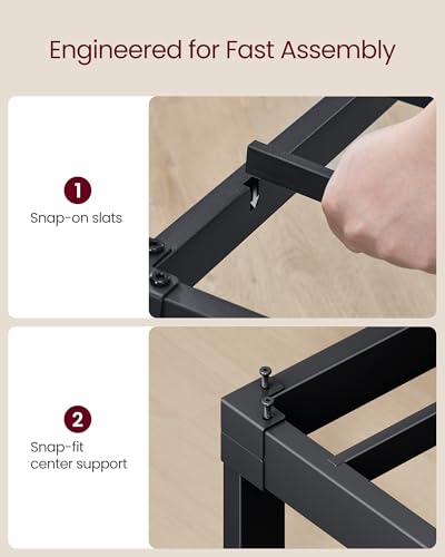 Twin Metal Bed Frame 14 Inch Tall, Noise-Free Support — Quick Assembly