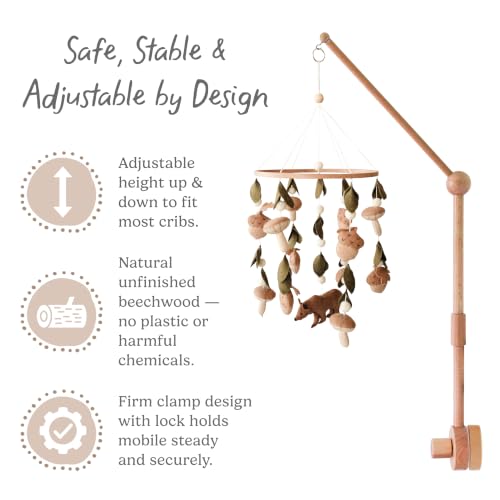 Baby Crib Mobile Arm - Beechwood Mobile Hanger for Cribs & Bassinets - 31 Inch, Variation of Mobile Holder Arm