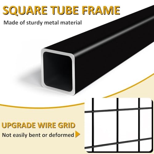 2 Pack 1.8' x 5.7' Freestanding Wire Grid Wall Panels with T-Base Wheels Display Rack