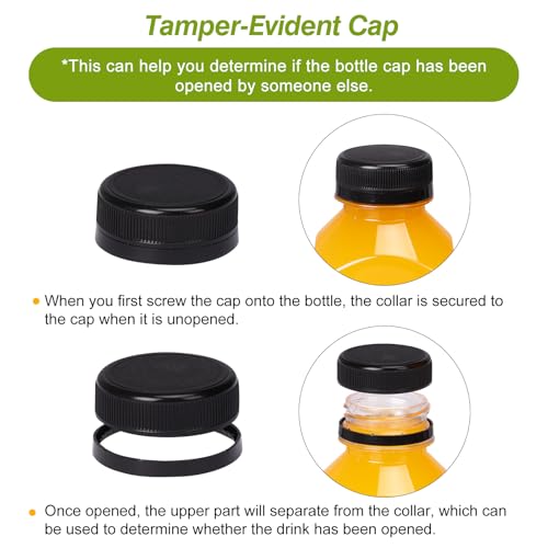 12 oz Plastic Juice Bottles Set with Caps, Labels & Brush - 48 Pack (Variation: 12oz-48bottles)