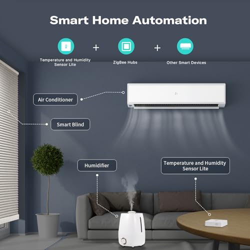 3-Pack Zigbee Temperature and Humidity Sensors for Smart Home - Compatible with Echo, Home Assistant, SmartThings, Homey