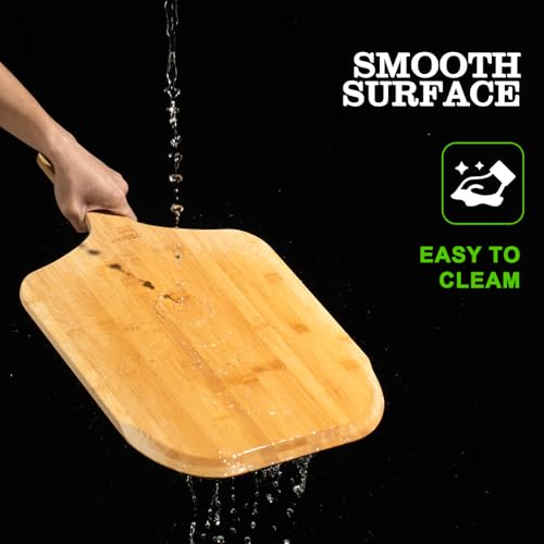 JIAFUEO 23" x 14" Bamboo Pizza Peel - Large Pizza Paddle & Spatula