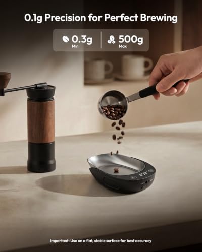Maestri House Coffee Bean Scale Set with Removable Tray & Spritzer, 500g