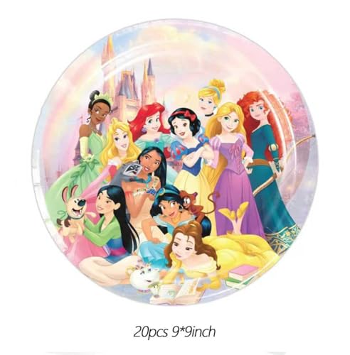 Princess Birthday Party Set 88PCS - Plates, Cups, Napkins & Decor