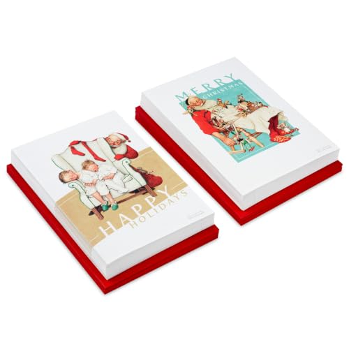 Hallmark Norman Rockwell Christmas Cards, 40-Pack (Merry and Magic)