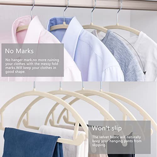 Ivory Velvet Suit Hangers 50 Pack - Rounded Shoulder Clothes Hangers