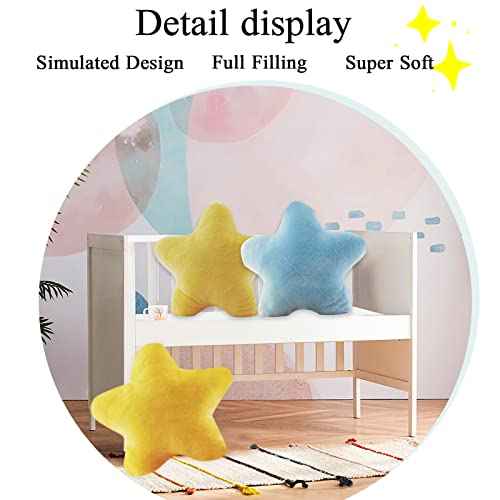 Star Pillow Plush Soft Star Shaped Throw Pillows Toy Stuffed Cushion Blue 16"