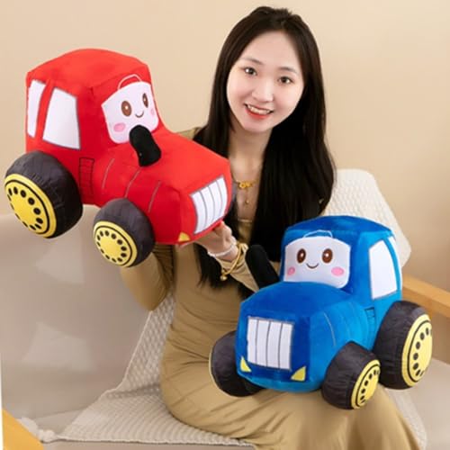 Car Plush Tractor Stuffed Cushion Truck Toy Super Cute Car Plush Pillow,Tractor Pillow Sofa Cushion Gift for Kids Or Lovers in Valentine's Day, Christmas or Birthday (Blue)