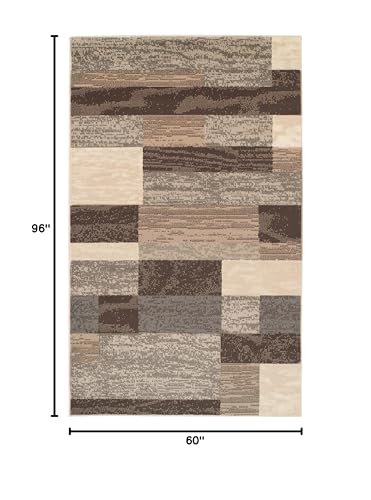 Slate 5'x8' Modern Geometric Indoor Area Rug - Superior Rockwood