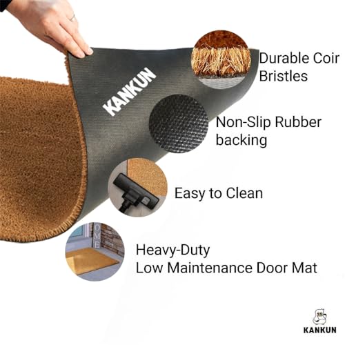 Coco Coir Door Mat 17x30 Inches - Heavy Duty Backing, 8-Pack Welcome Doormats - Plain