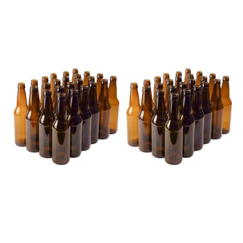 12oz Amber Glass Beer Bottles Pack of 48 for Home Brewing - Longneck Bottles with Crown Finish