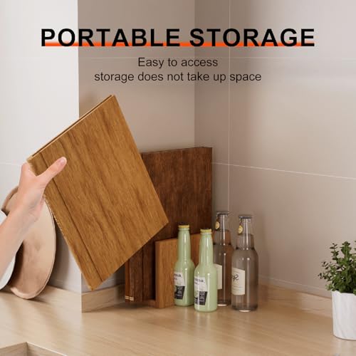Book Cutting Board Set of 3 - Wooden Book-Shaped Kitchen Boards - Space-Saving Organizer