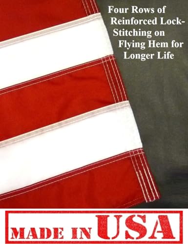 Outdoor US Flag 3x5 FT Nylon Embroidered Stars Sewn Stripes Made in USA