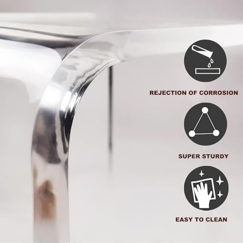 ZVOBUEI Clear Acrylic Shower Chair - Heavy Duty 700lbs Standard Stool (11"D x 16"W x 16"H)