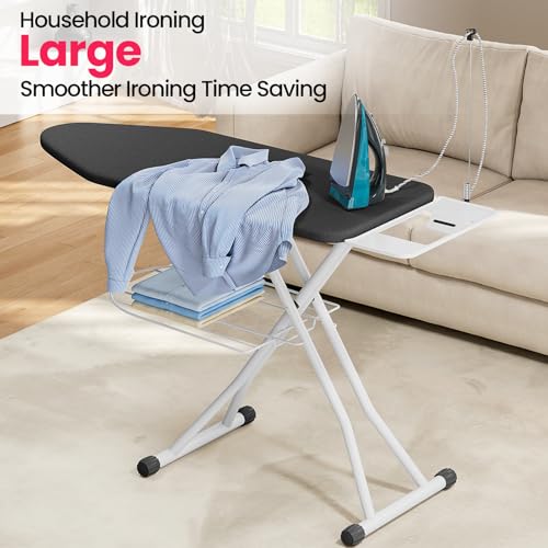 KINGBOARD Black Extra Wide Heavy Duty Ironing Board, Full Size 18x47 Inches