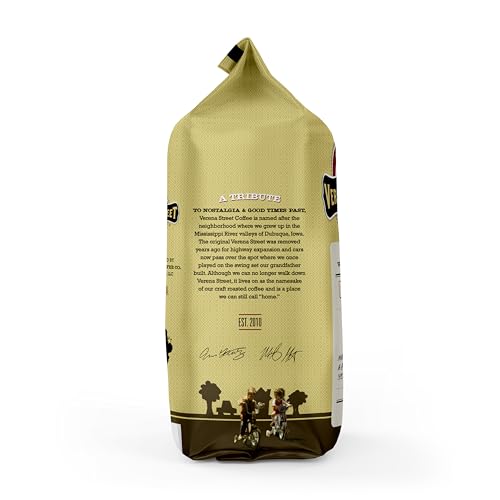 Verena Street Sunday Drive Decaf Whole Bean Coffee 2lb - Medium Roast, Swiss Water Process, Rainforest Certified, Freshly Roasted