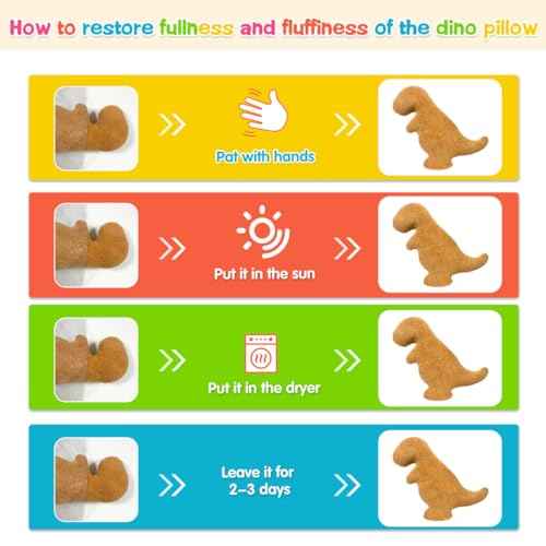 Dino Nuggets Pillow Plush, Dinosaur Chicken Plush Nuggets Pillow for Funny Birthday Gifts, Cute Funny Stuffed Animal for Boy and Girl, Dinosaur Gifts for Kids Teens and Adults (Tyran Rex, Small)