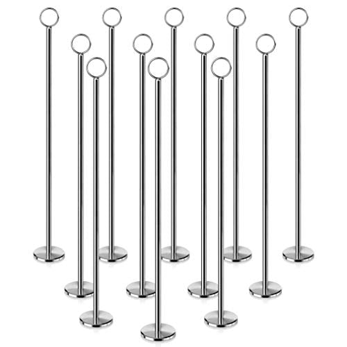 18 Inch Silver Table Number Holder Set of 12 - Wedding & Event Sign Display