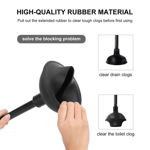 SetSail 3 Pack Toilet Brush and Plunger Set with Hidden Storage - Black