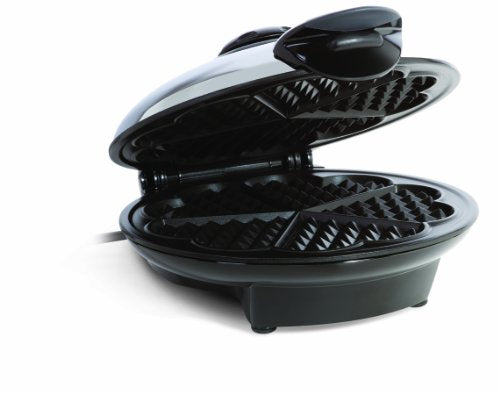 Euro Cuisine Heart Shaped Waffle Maker - 8 Inch Non-Stick, Eco-Friendly, Adjustable Settings