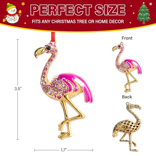 BIZIBAFF Pink Flamingo Christmas Ornament B-pink Flamingo Sparkly Rhinestones Holiday Decor