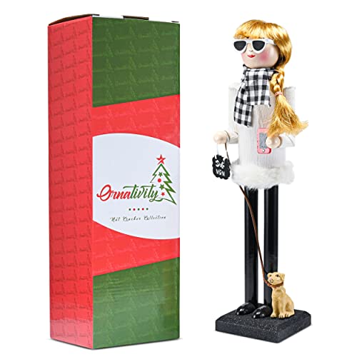 Ornativity Christmas Dog Mom Nutcracker 15" Decor Figure