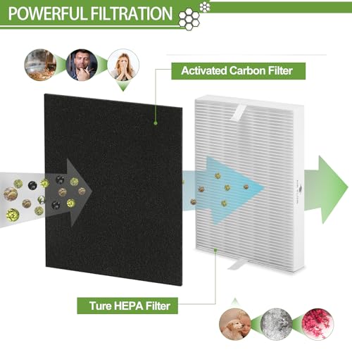 Smilyan HEPA Filter Replacement for Honeywell HPA300 Series - 6 Pack + 8 Carbon Pre-Filters