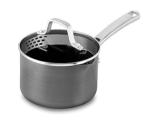 Calphalon Classic 1.5 Quart Nonstick Sauce Pan with Cover, Gray - Dual-Layer Nonstick, Stay-Cool Handle