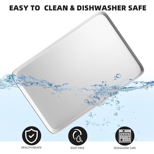 Crosson 16x24 Inch Commercial Aluminum Cookie Sheet Pan Set of 3 - Baking Tray & Jelly Roll Pan