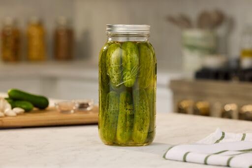 64oz Wide Mouth Mason Jars with Airtight Lids & Bands - Pack of 6
