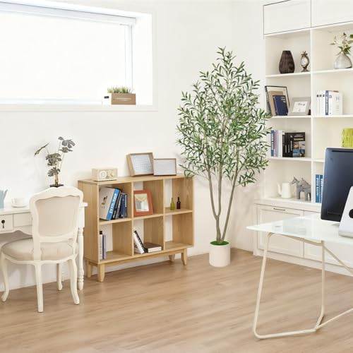 Timoo Faux Olive Tree 7FT Tall Trees Artificial Indoor with White