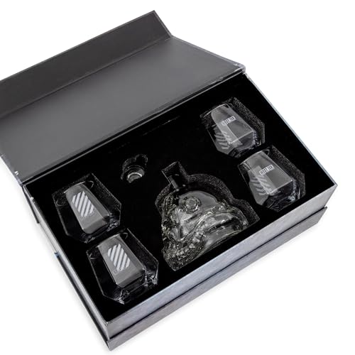 Fallout Brotherhood of Steel Whiskey Decanter Set with 4 Glasses - Home Barware Gift