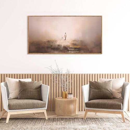 Religious Wall Art Canvas - Jesus Leaves The 99 Parable of The Lost Sheep 40x20 Inch - Variation of Jesus Leaves The 99