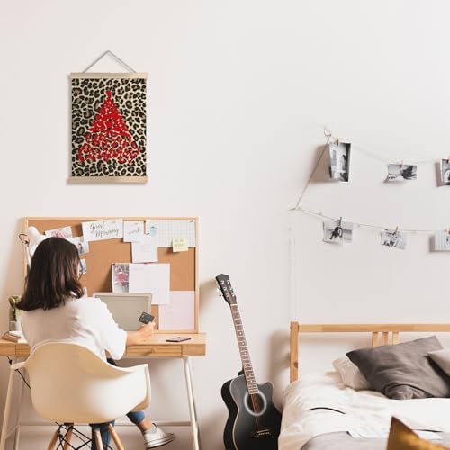 JINYO Christmas Wall Art Poster Six - Leopard Print Holiday Decor, 12x16 Inches