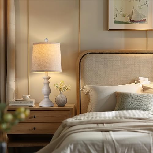PARTPHONER Traditional Table Lamp Set of 2, Rustic Farmhouse Lamps