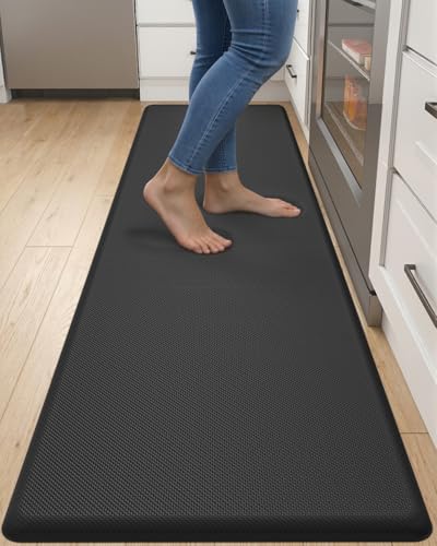 Anti Fatigue Kitchen Floor Mat Cushioned Runner 70x20 Black - Durable & Waterproof