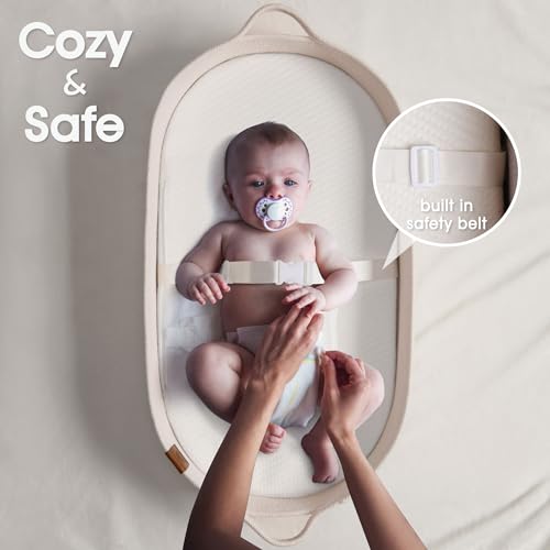 J&JOO Baby Changing Basket Set with Diaper Caddy - Soft Beige, Waterproof Dual-Cover Portable Changing Pad for Nursery & Travel