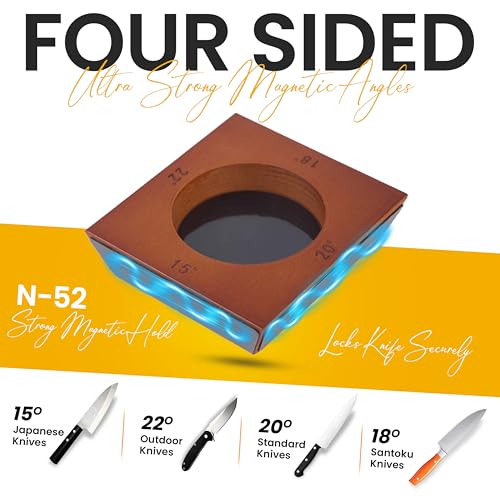 Rolling Knife Sharpener Kit with 4-Angle Base and Leather Strop - Classic Kit