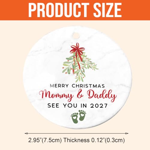 Pregnancy Announcement Christmas Ornament - Expecting Baby 2027 Gift for New Parents