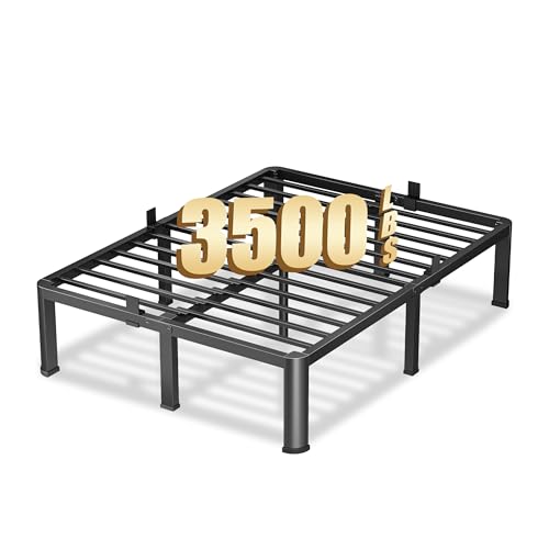 VIPSHOW 14 Inch Queen Heavy Duty Steel Bed Frame - 3500lbs Support, Rounded Corners