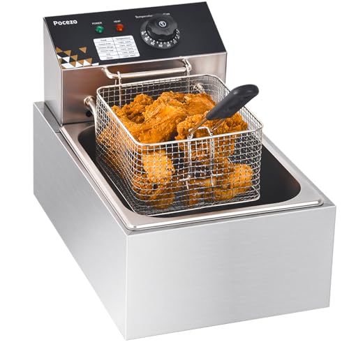 Electric Deep Fryer 10L/10.5QT Stainless Steel Commercial & Home Use with Basket & Temperature Control - Variation 81