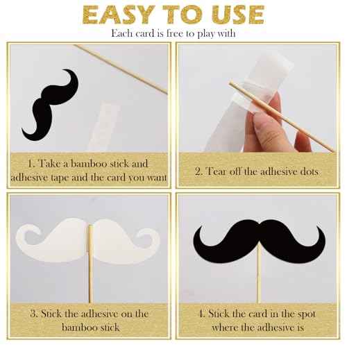 Photo Booth Props, Kaluofan 25PCS Black and Gold Party Decorations, Funny Photo Party Props Accessories for Adults and Kids, Photo Booth Props for Wedding Birthday Christmas New Year¡®s Eve