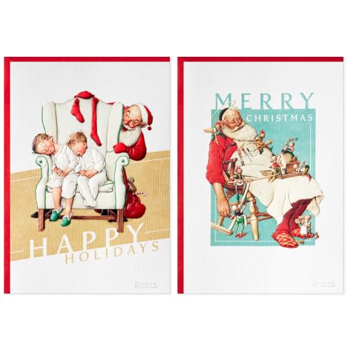 Hallmark Norman Rockwell Christmas Cards, 40-Pack (Merry and Magic)