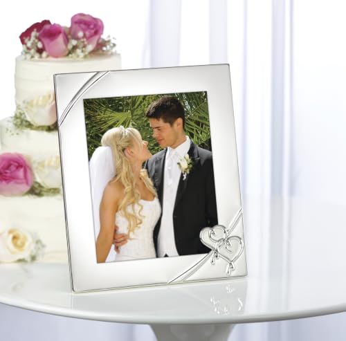 Wedding Silverplate Picture Frame 8x10 with Interlaced Hearts - Lenox