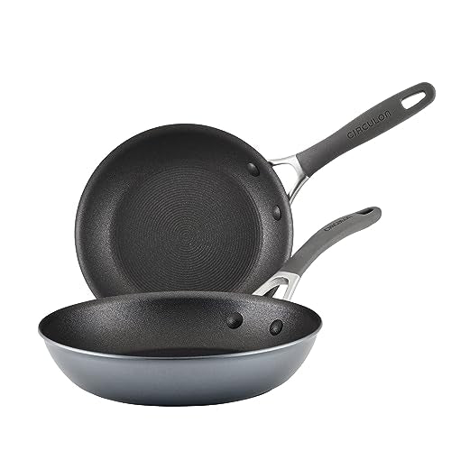 Nonstick Frying Pan Set - 8.5 Inch & 10 Inch Skillet Set - Graphite