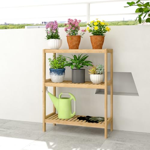 Elepude 3-Tier Bamboo Bathroom Shelf - Multifunctional Storage Organizer