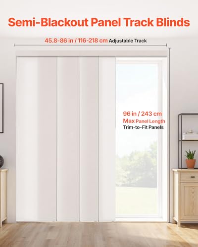 VEVOR Panel Track Blinds, Extendable from 45.8 in to 86 W, Trimmable